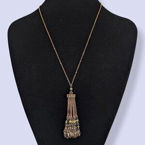 V. Dangling Bead Pendant Necklace